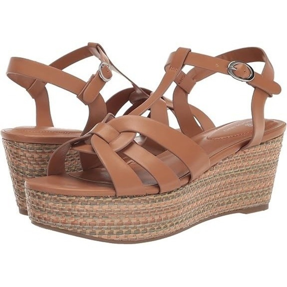 Bandolino Kayden 3 Womens Size 10M Wedge Heel Sandals Caramel Medium Natural 102